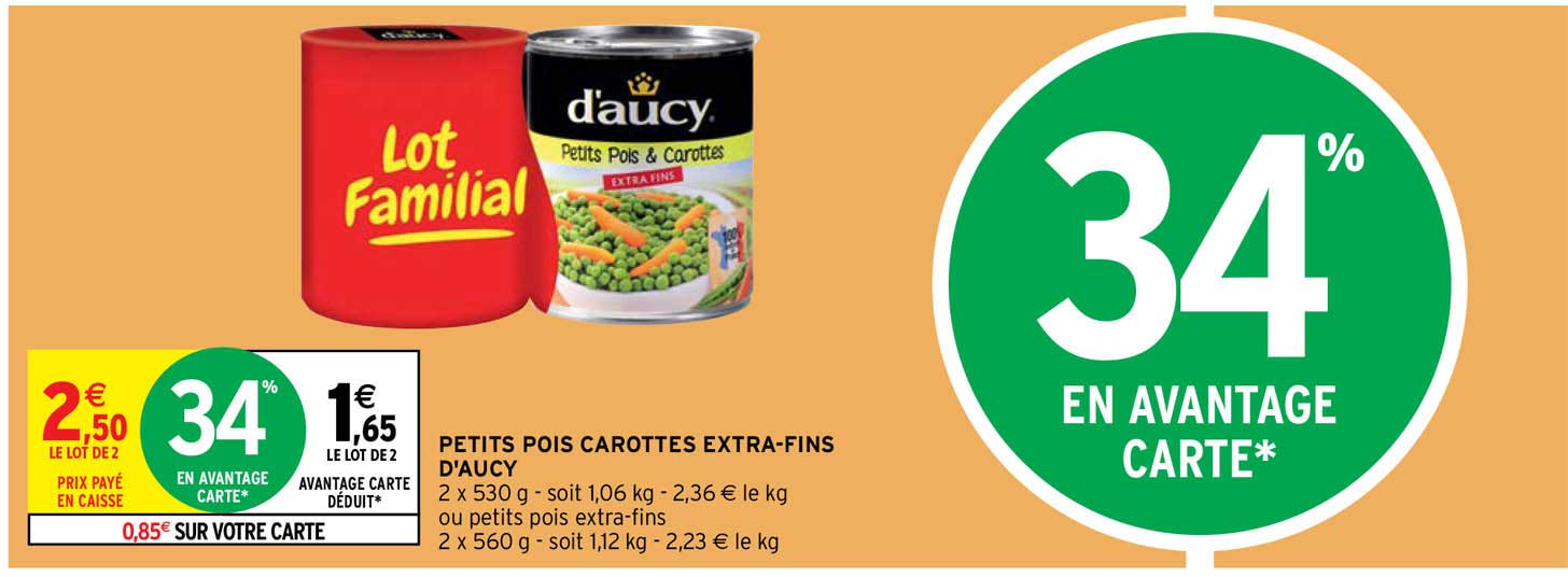 petits pois carottes extra-fins d'aucy