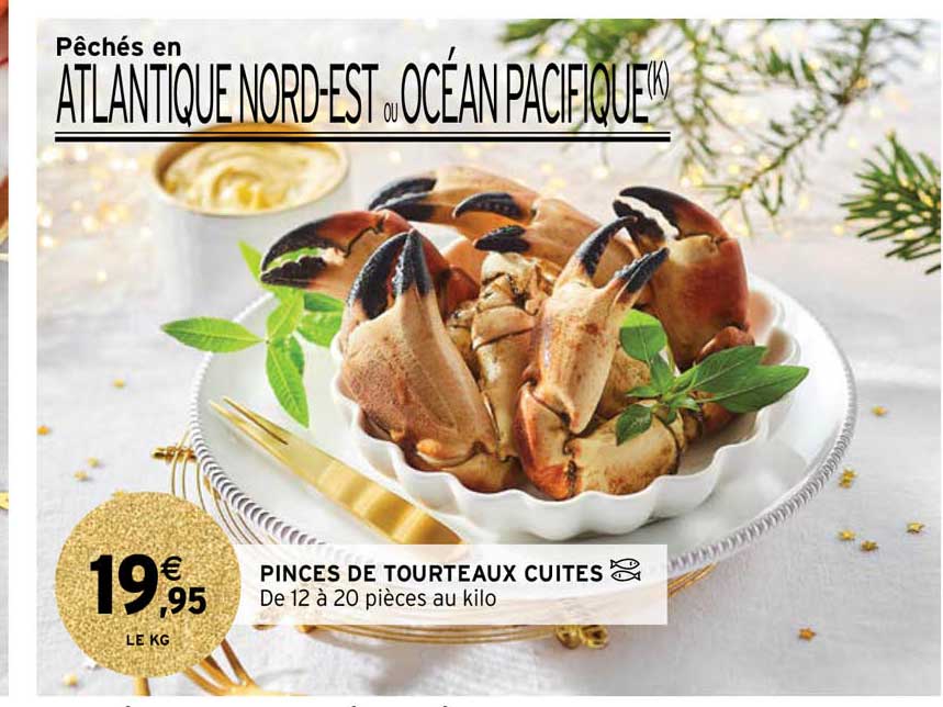 pinces de tourteaux cuites