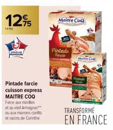 pintade farcie cuisson express maître coq