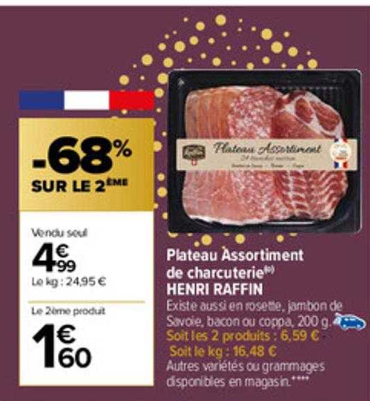 plateau assortiment de charcuterie henri raffin