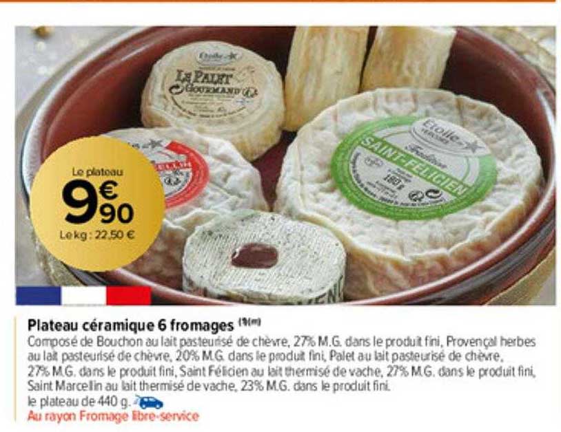Plateau Céramique 6 Fromages