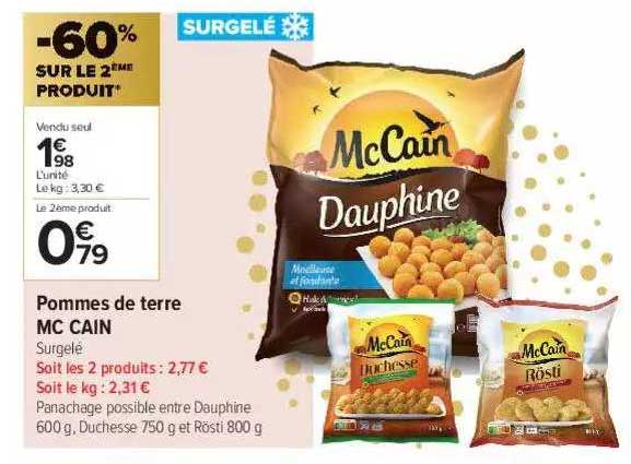 pommes de terre mc cain