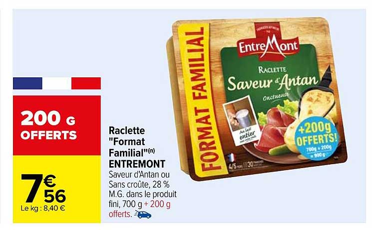 raclette "format familial" entremont