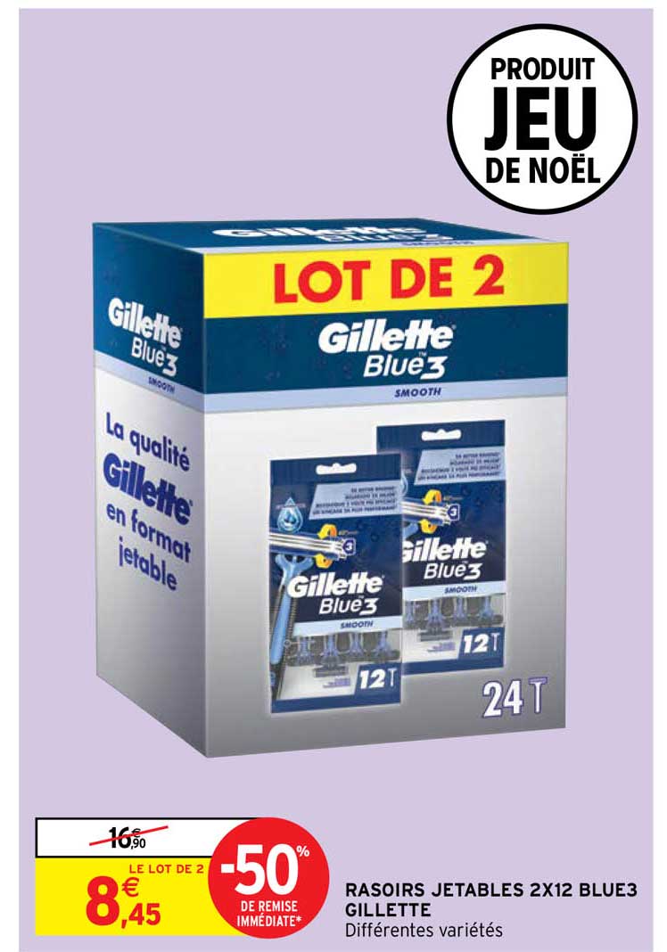 rasoirs jetables 2x12 blue3 gillette