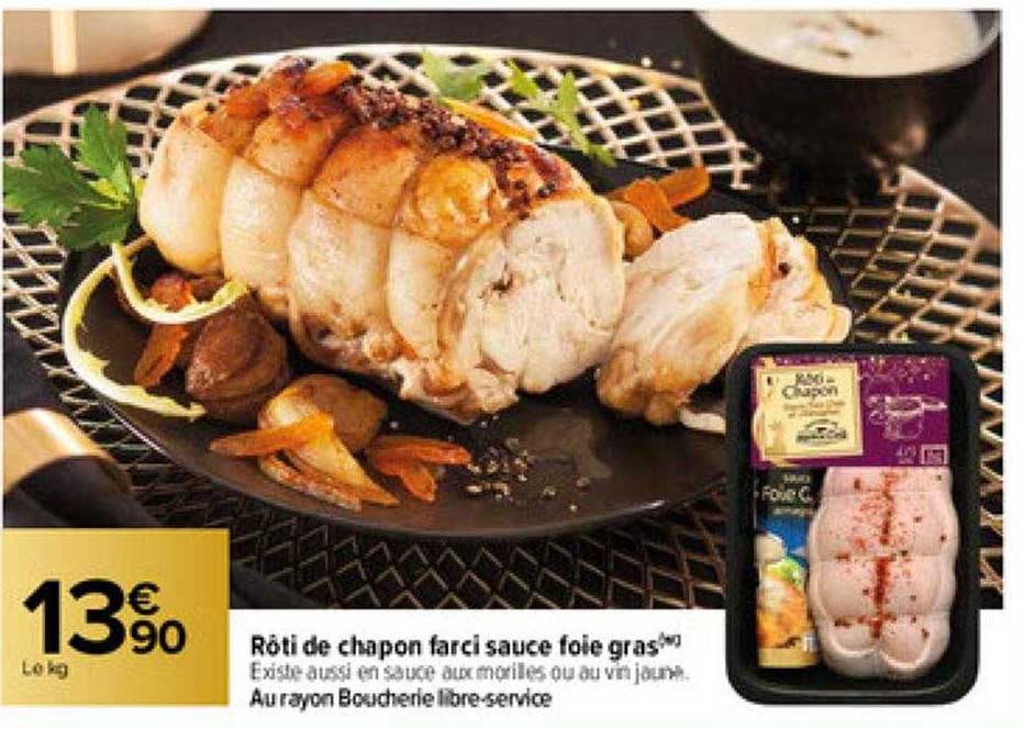 rôti de chapon farci sauce foie gras