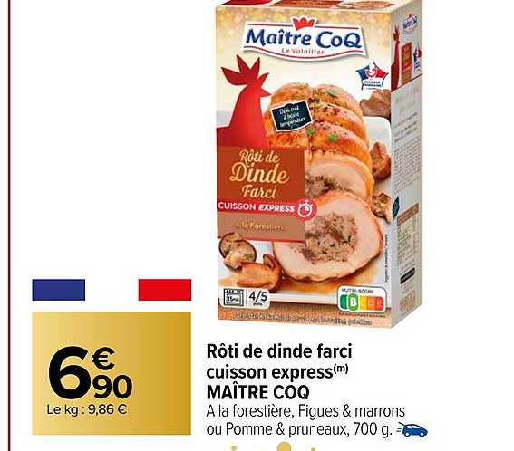 rôti de dinde farci cuisson express maître coq