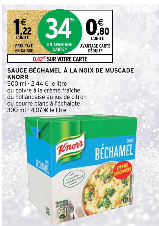 sauce béchamel à la noix de muscade knorr