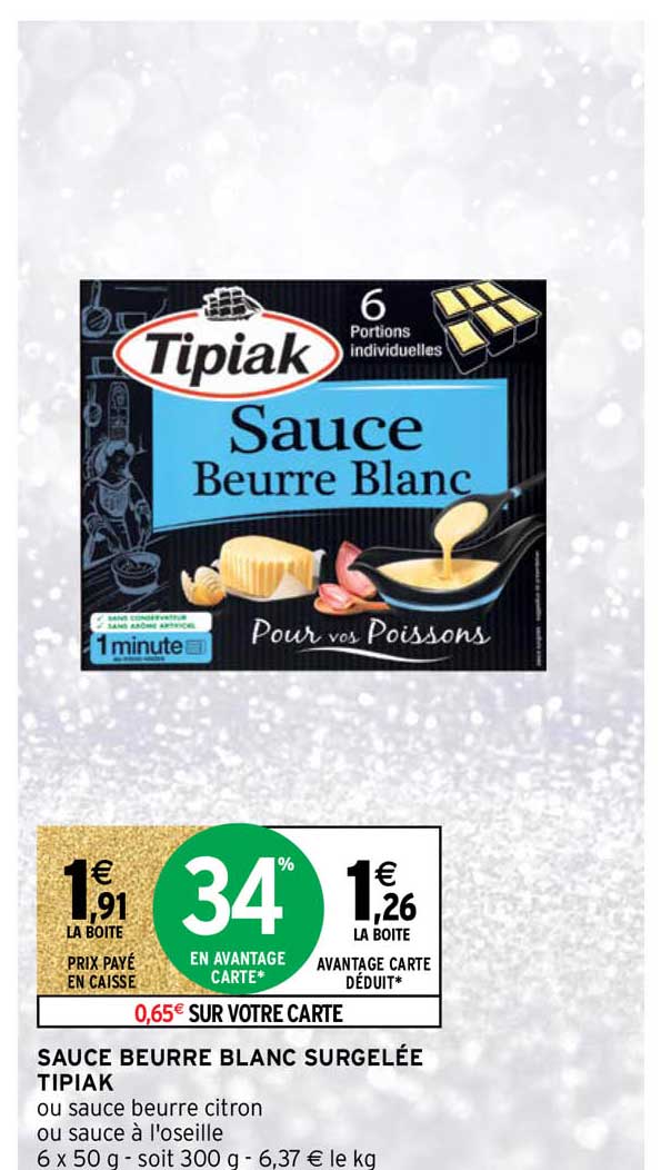 Sauce Beurre Blanc Surgelée Tipiak