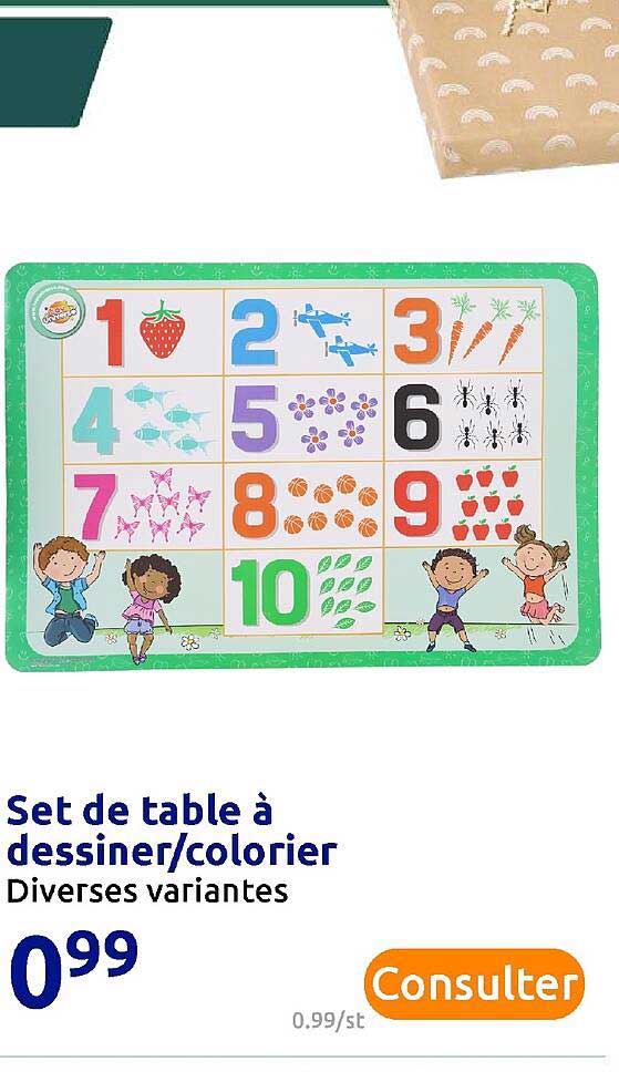 Set De Table à Dessiner - Colorier