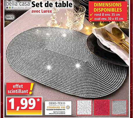 set de table avec lurex