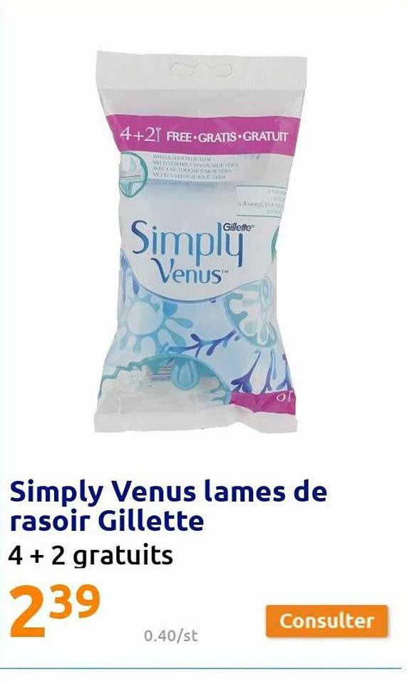 simply venus lames de rasoir gillette