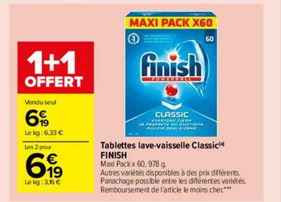 tablettes lave-vaisselle classic finish