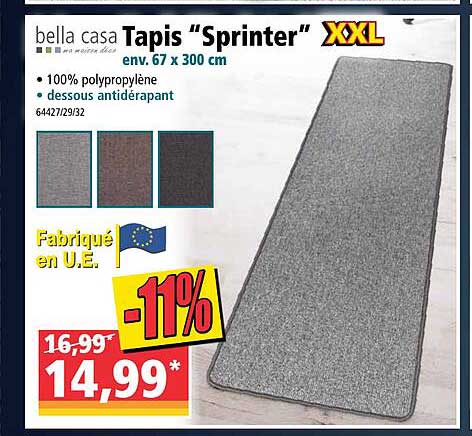 tapis "sprinter" xxl bella casa