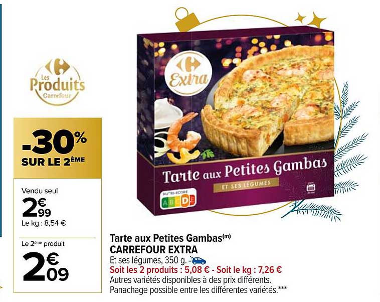tarte aux petites gambas carrefour extra