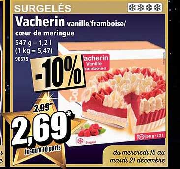 vacherin vanille-framboise-cœur de meringue