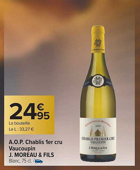 a.o.p. chablis 1er cru vaucoupin j. moreau & fils