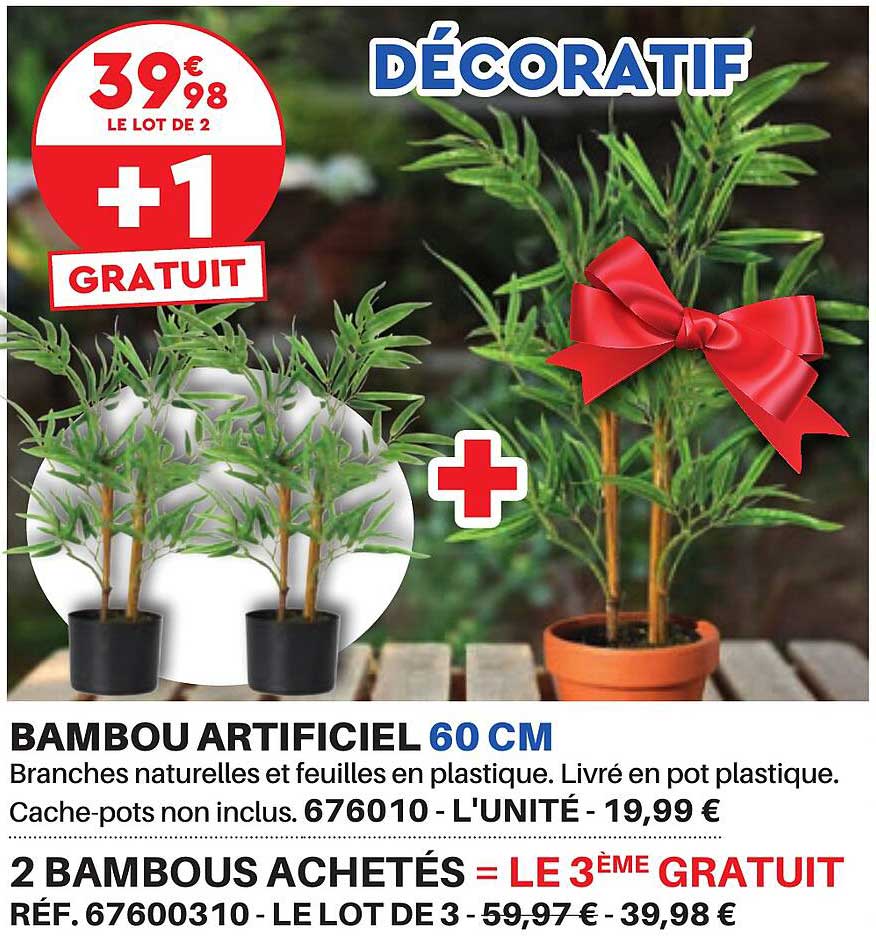 bambou artificiel 60 cm