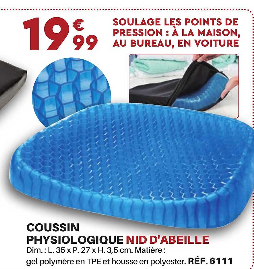 coussin physiologique nid d'abeille