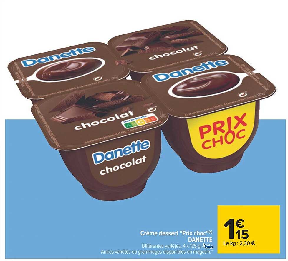 crème dessert "prix choc" danette