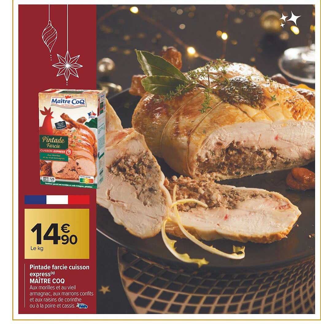 pintade farcie cuisson express maître coq