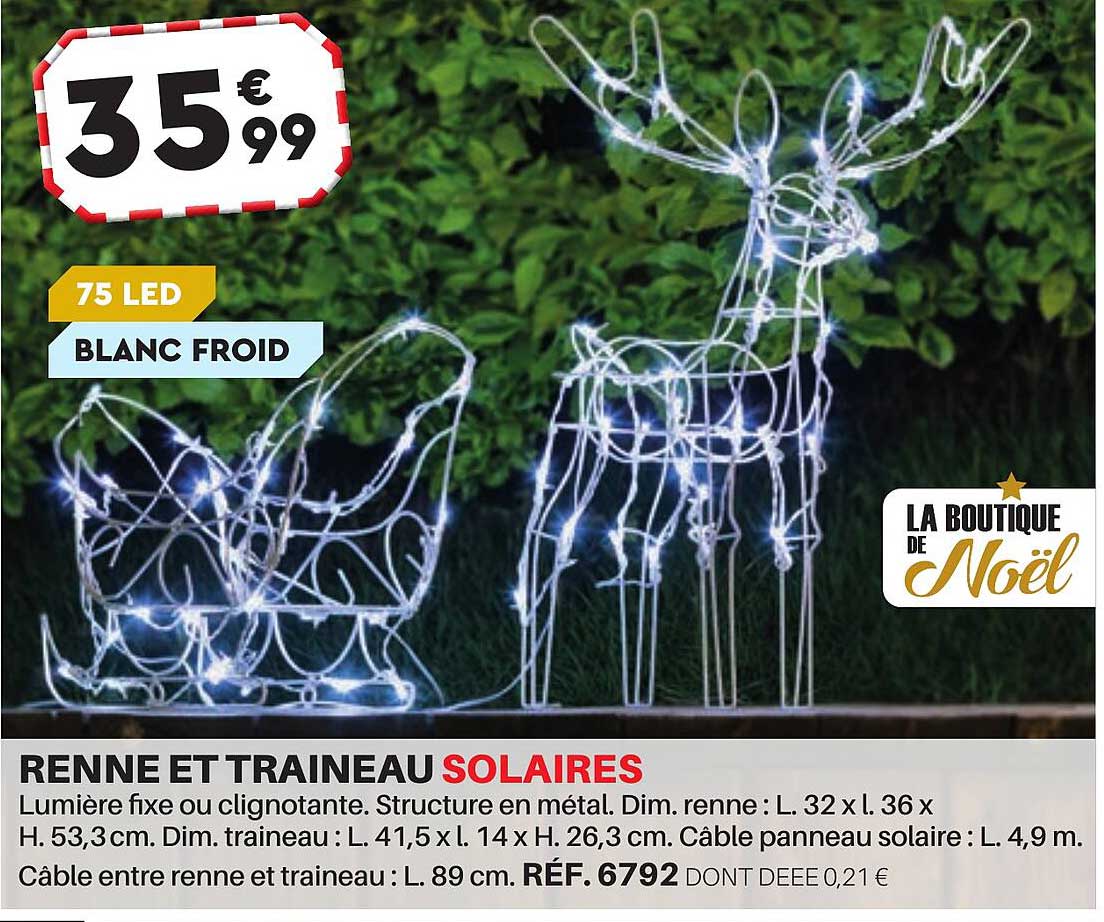 renne et traineau solaires