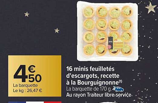 16 minis feuilletés d'escargots, recette à la bourguignonne