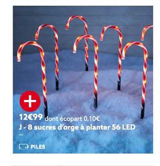 8 sucres d'orge à planterr 56 led