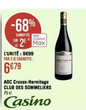 aoc crozes-hermitage club des sommeliers