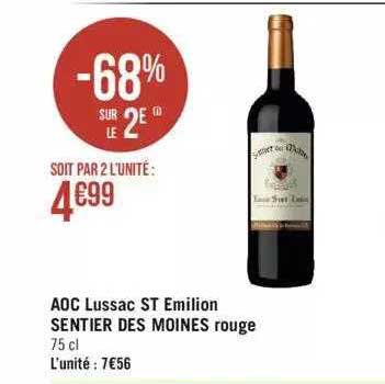 aoc lussac st émilion sentier des moines rouge