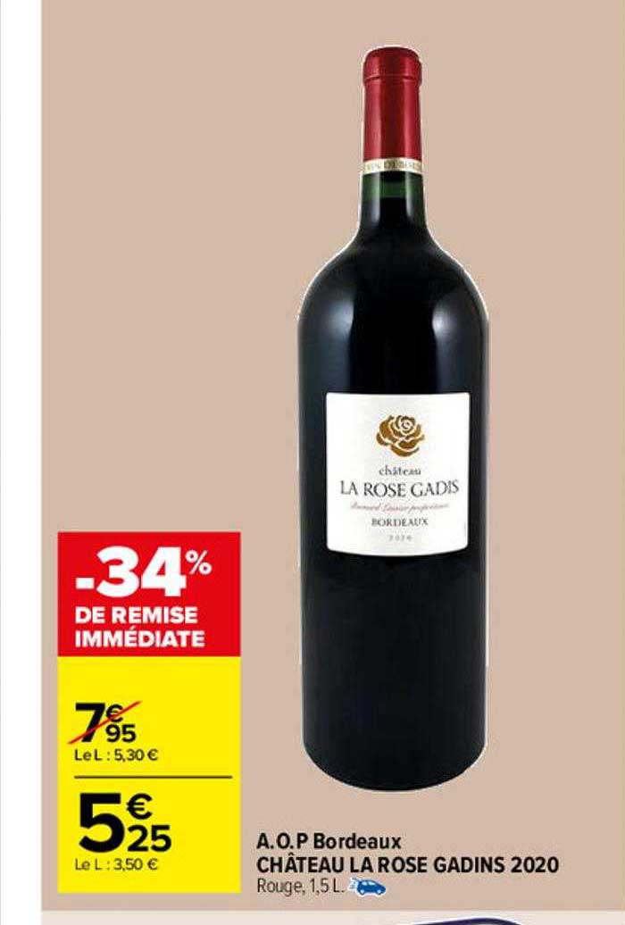 Aop Bordeaux Château La Rose Gadins 2020