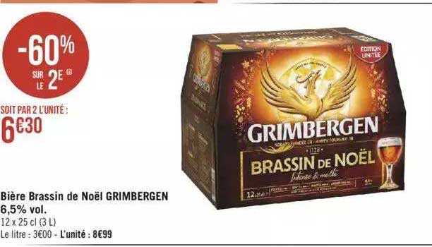 bière brassin de noël grimbergen 6,5% vol.