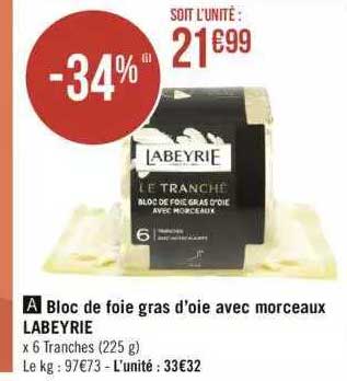bloc de foie gras d'oie avec morceaux labeyrie