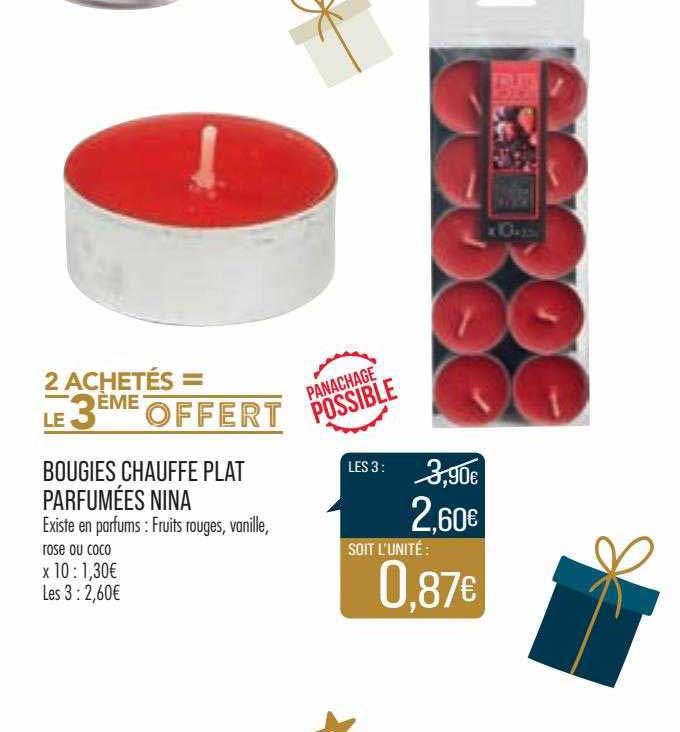 bougies chauffe plat parfumées nina