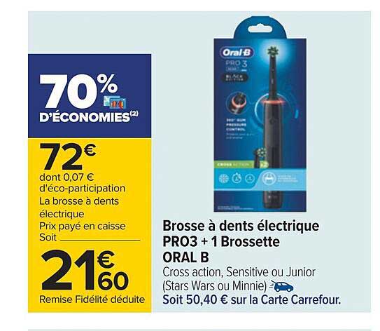 brosse à dents électrique pro3 + 1 brossette oral b