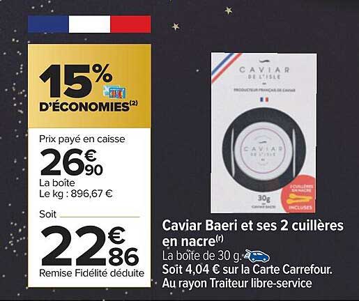 caviar baeri et ses 2 cuillères en nacre