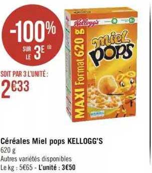 céréales miel pops kellogg's