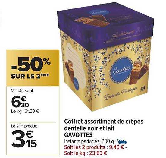 Coffret Assortiment De Crêpes Dentelle Noir Et Lait Gavottes