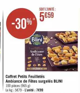 coffret petits feuilletés ambiance de fêtes surgelés blini