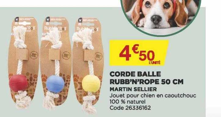 corde balle rubb'n'rope 50 cm martin sellier