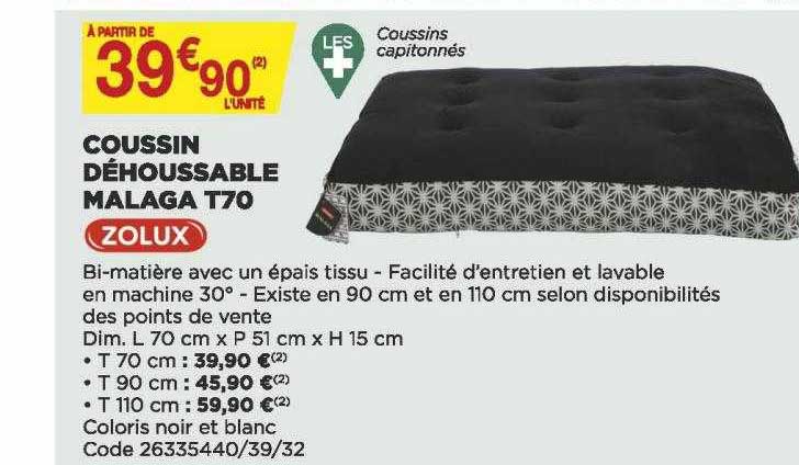 Coussin Déhoussable Malaga T70 Zolux