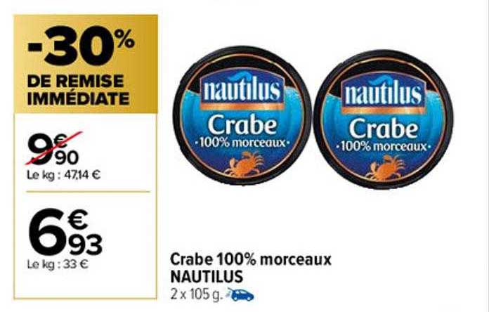 Crabe 100% Morceaux Nautilus