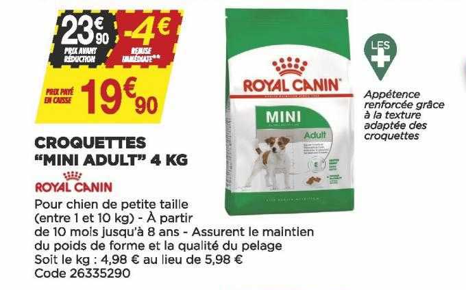 croquettes "mini adult" 4 kg royal canin