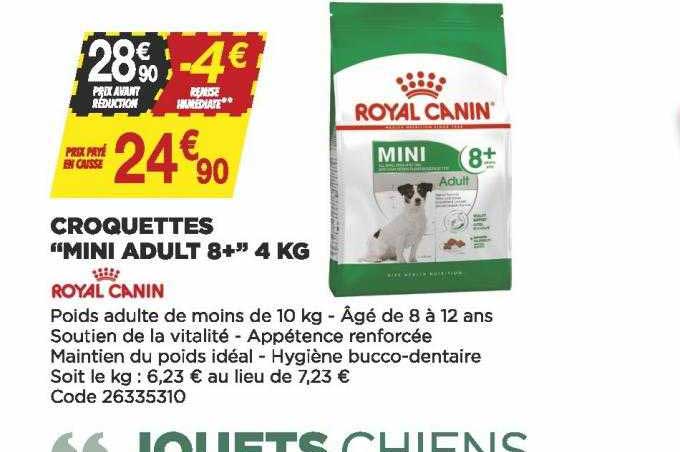 croquettes "mini adult 8+" 4 kg royal canin