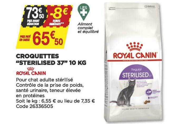 croquettes "sterilised 37" 10 kg royal canin