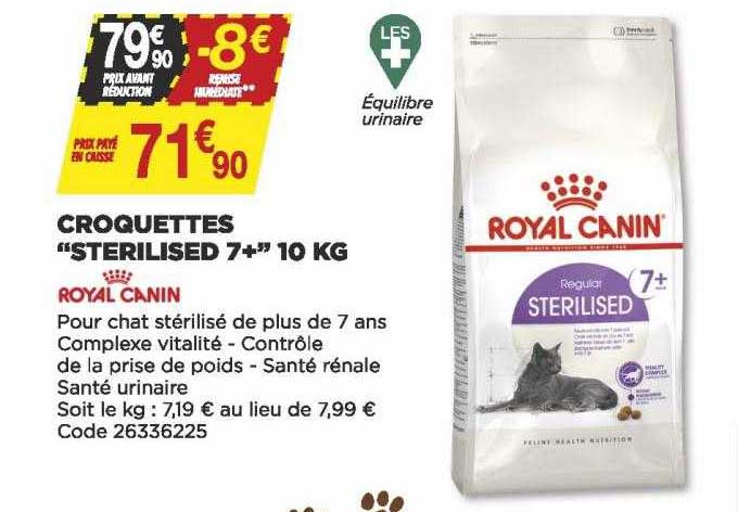 croquettes "sterilised 7+" 10 kg royal canin