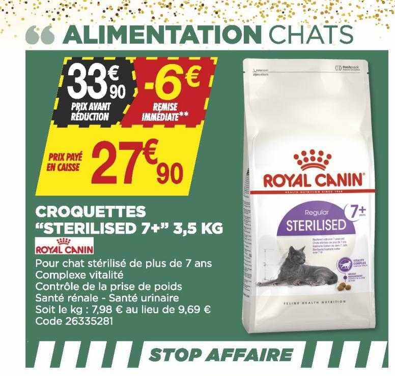 croquettes "sterilised 7+" 3,5 kg royal canin