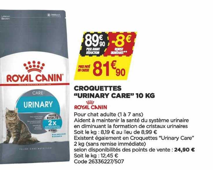 croquettes "urinary care" 10 kg royal canin