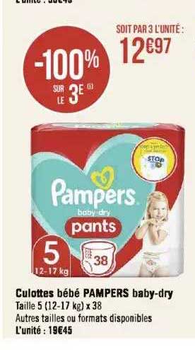 culottes bébé pampers baby-dry