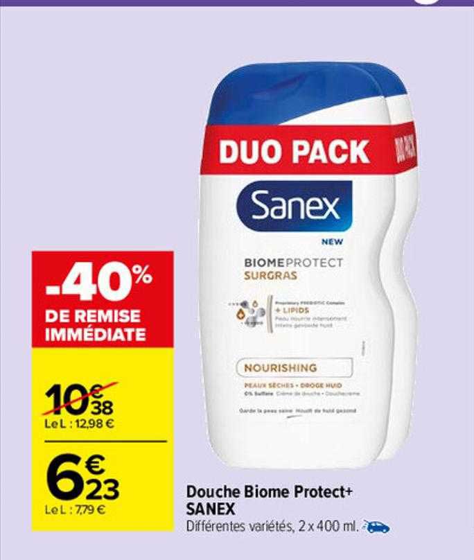 douche biome protect+ sanex