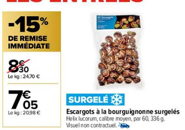 escargots à la bourguignonne surgelés